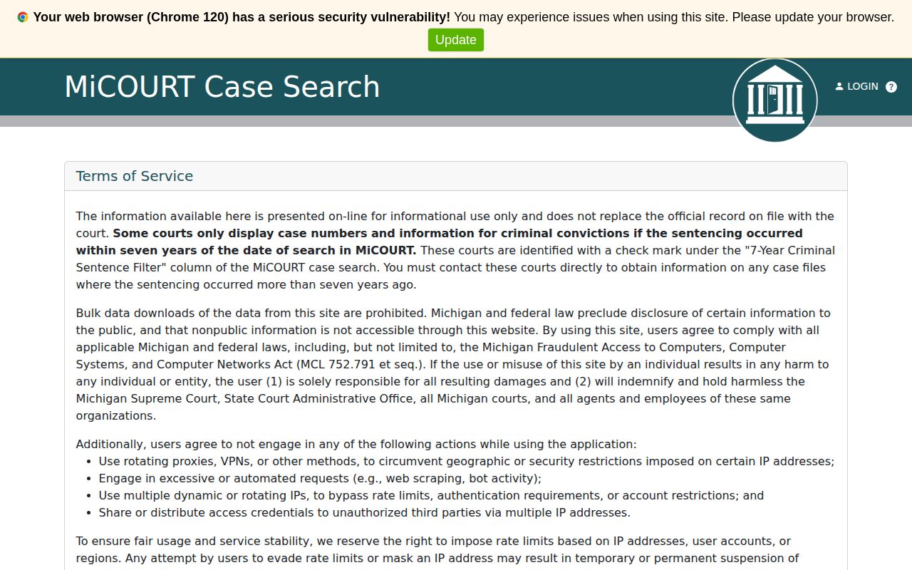Livingston County release date court records in the 44th Circuit Court search