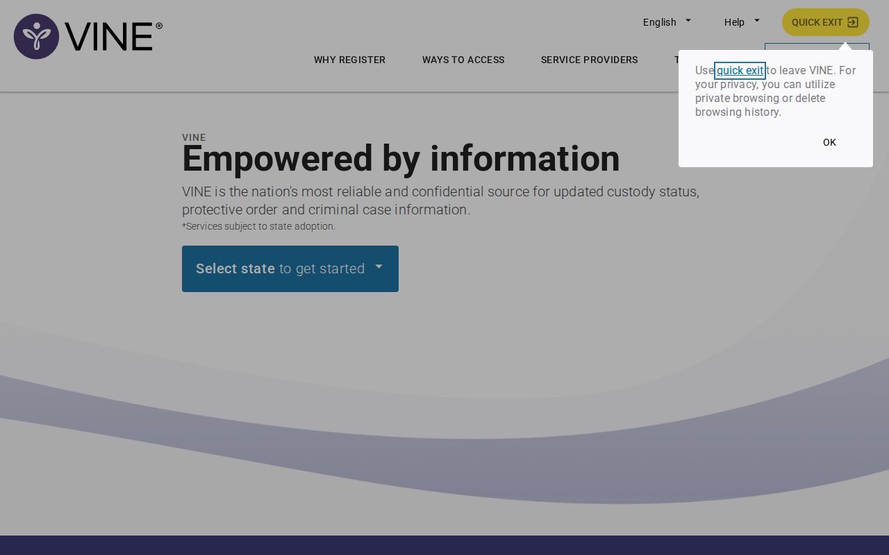 Livingston County VINE inmate check and release notification search flow